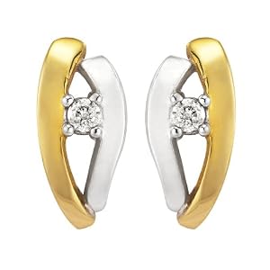0.045 Carat Diamond Stud Earrings in 9ct 2-Colour Gold