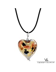 VENETIAURUM Viscose Heart Women Necklace. Length 17 in. Total Item weight 9.3 g.