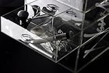 Acrylic Makeup Organizer - Prestige Cosmetic and Jewellery Storage Box with 4 Drawers and Hinged Open Top Compartment