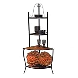 4D Concepts Corner Bakers Rack with Slate Top