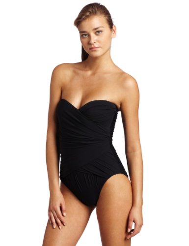 Gottex Women's Beach Goddess Heart Shape Bandeau, Black, 36