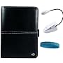 Amazon Kindle 2 Package:Black Leather Carrying Case for Amazon Kindle 2 + Amazon Kindle 2 Clip-On Light + Courage*Wisdom Wristband (Amazon Kindle not included)