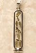 Sterling Silver w/18k Gold Symbols Personalized Cartouche Pendant Up to 7 hieroglyphic symbols - Open Style Hand-made in Egypt by special order.