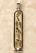 Sterling Silver w/18k Gold Symbols Personalized Cartouche Pendant Up to 7 hieroglyphic symbols - Open Style Hand-made in Egypt by special order.