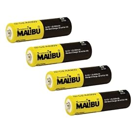 Malibu AA Solar-Rechargeable Battery, 4-Pack #LZ90004 by Intermatic