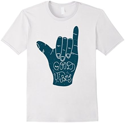 Men's Good Vibes  Cool Hand sign T-Shirt 2XL White