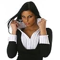 Edle Bluse Two-in-One Schwarz Weiss gestr. (1934)