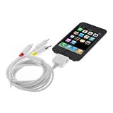 RCA AV (Video & Audio) Cable with Ipod Plug For Apple iPhone 3G 8GB 16GB, Touch 2nd Generation, Nano Chromatic 4th Generation, Classic