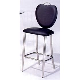 Set of 2 Black Heart Shaped Metal Base Bar Stools by visiondecor Furniture