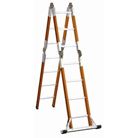 Louisville Ladder L-3092-15 300-Pound Duty Rating Fiberglass Articulated Folding Ladder, 15-Foot