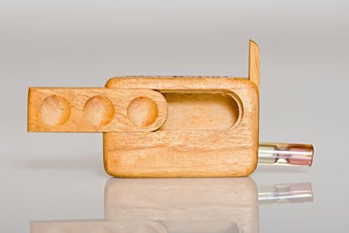 Handcrafted Mini Cigarette Box Yellow Wood with Magnet