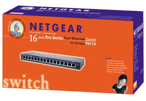 : Netgear FS116UK 16-Port Fast Ethernet Unmanaged Switch 10/100Mbps