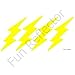Yellow Lightning Bicycle Reflective Reflector Sticker
