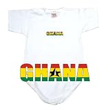 BABY BODYSUIT WHITE FLAG COLOR  GHANA  0 - 3 Months