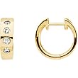 14K Yellow Gold Diamond Hoop Earrings