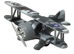 Classic Wing Airplane Pullback - Grey Camo Biplane