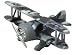 Classic Wing Airplane Pullback - Grey Camo Biplane