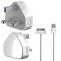 CostMad Apple USB Mains Wall Charger Plug A1299 & GenieWish Data Charge Cable for fits Apple and iPhone i-Phone 1G 3G 3Gs 4G 4GB 8GB 16GB 32GB and i-Pod iPod Nano 1G 2G 3G 4G 5G 2GB 4GB 8GB 16GB, iPod Mini, iPod U2, iPod Click Wheel, iPod Video 30GB 60GB 80GB, iPod Classic 80GB 120GB 160GB, iPod Touch 1G 2G 3G 8GB 16GB 32GB 64GB (White)