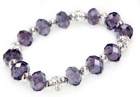 tnojic Women One Size Amethyst Single Strand Sharon Crystal Bracelet