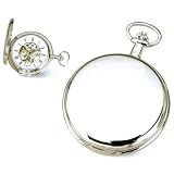 Pocket Watch - Charles Hubert Chrome Plated White Dial Pocket Watch by Goldfinger