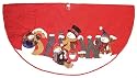 56" Red Jolly "Snow" Snowman Family Christmas Tree Skirt
