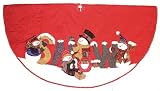 56 Red Jolly Snow Snowman Family Christmas Tree Skirt
