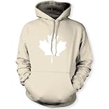 Canada - Oversized Maple Leaf (White) Unisex Hooded Sweatshirt