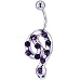 pug36  - Belly Navel Rings Purple Crystal Slithering Snake February