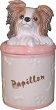Papillon Collectible Dog Puppy Porcelain Cookie Jar Container Figurine
