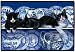 Blue Willow Dishes Black and White Cats Doormat Mat Rug Home Decor