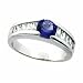 Modern Simulated Tanzanite CZ and Simulated Diamond CZ Sterling Silver Ring