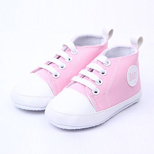 Itaar Cute Infant Toddler Baby Soft Sneaker Anti-skid Prewalker Casual Lace-up Canvas Trainers Crib Shoes