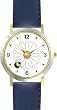 Bee on Daisy Flower - Bee or Bumblebee - JP - WATCHBUDDY&reg; DELUXE TWO-TONE THEME WATCH - Arabic Numbers - Blue Leather Strap-Size-Women's Size-Small