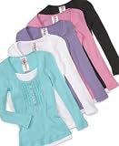 Beautees Girls Long-Sleeved Tuxedo Tee
