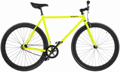 Pure Fix Cycles Glow in the Dark Fixed Gear Single Speed Urban Fixie Road Bike, 47cm/ X-Small, Kilo Glow Yellow/ Black
