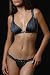 Apparel : I.D. Sarreiri Metallic Charcoal Triangle Bra with Glittering Swarovski Crystals and V String Set