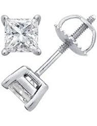 1.80ct Certified Princess Cut Diamond Studs VS-2 Color:F