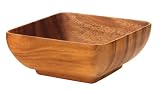 Pacific Merchants Acaciaware Square Bowl with Base, Made of Acadia Hardwood