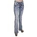 Sexy Couture Women's S148-PB Light Wash Denim Mid-Rise Rhinestone Bootcut Jeans
