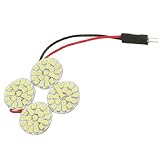 Amico 12V 0.63A 7.56W 4 Round White LED Light Bulb Lamp for Car Vehicle