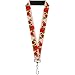 Buckle-Down Lanyard - Rose Trio/Leaves Pink