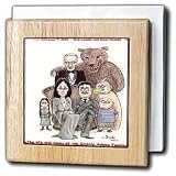 Londons Times Funny Panel Hollywood Cartoons - Grizzly Adams Family - Tile Napkin Holders