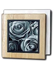 Close Up of Dreamy Muted Tiffany Blue Rose Bouquet - 6 Inch Tile Napkin Holder by 