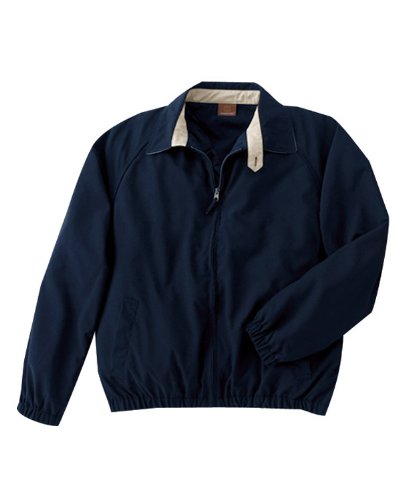 Harriton - Microfiber Club Jacket >> L,NAVY/STONE