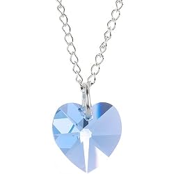 Austrian Crystal Heart March Birthstone Necklace MADE WITH SWAROVSKI ELEMENTS