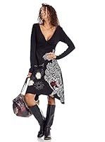 Desigual Vestido Escote Nudo (Negro)