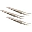 3 Tweezers Stringing Beading Watch Stainless Steel Tool