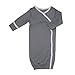 Babysoy Eco Essential Kimono Bundler - Long Sleeve Baby Sleeper Gown (0-3 Months, Thunder)