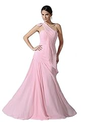 One Shoulder Open-Back Empire   Waistline Chiffon Bridesmaid Dress 