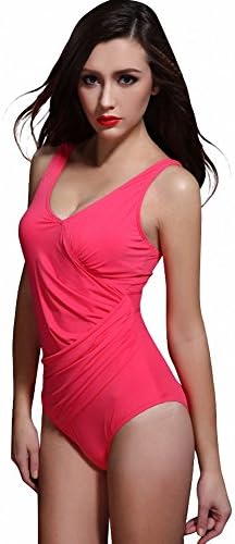 Foclassy Women's Push Up Plus Size Cultivate One Piece Swimwear With Pleat Design